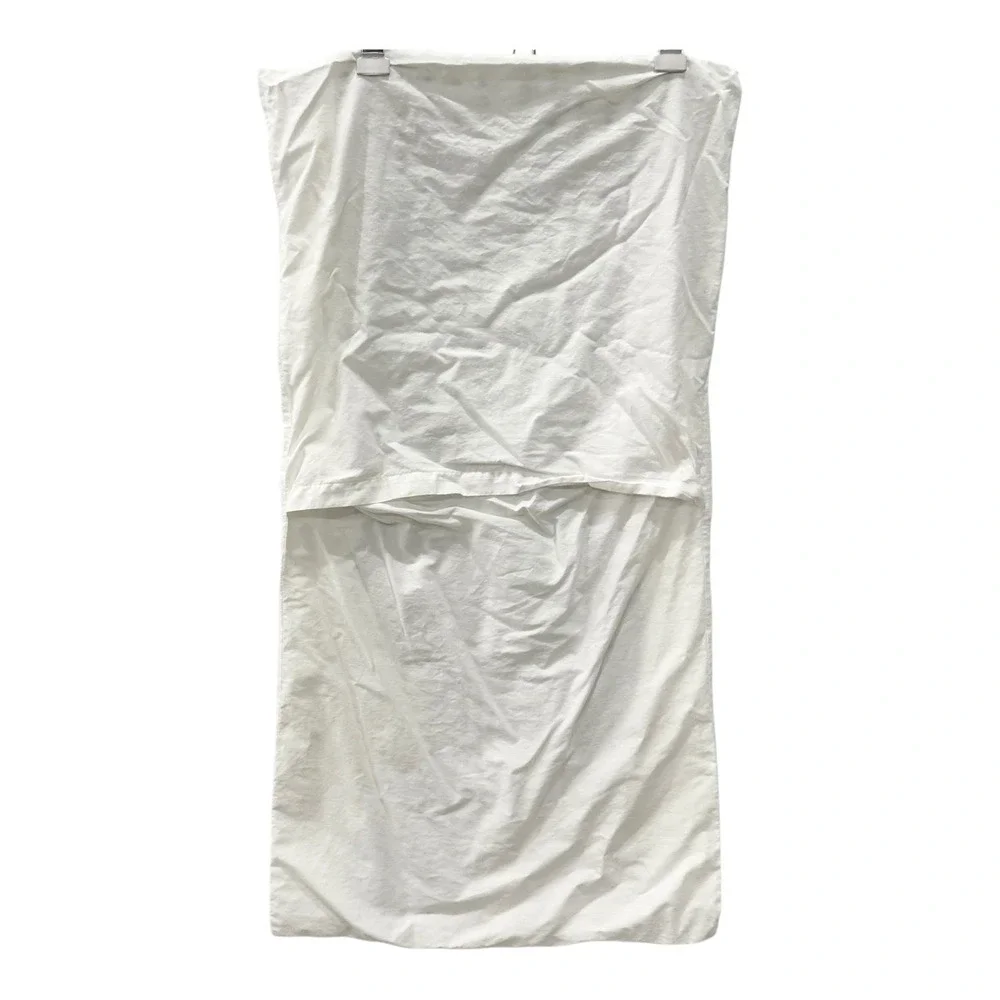 West Elm White Cotton Tufted King Pillow Sham Neutral Pom Pom Textured 20x36